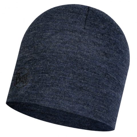 Căciulă din lână merino Buff Night Blue Melange