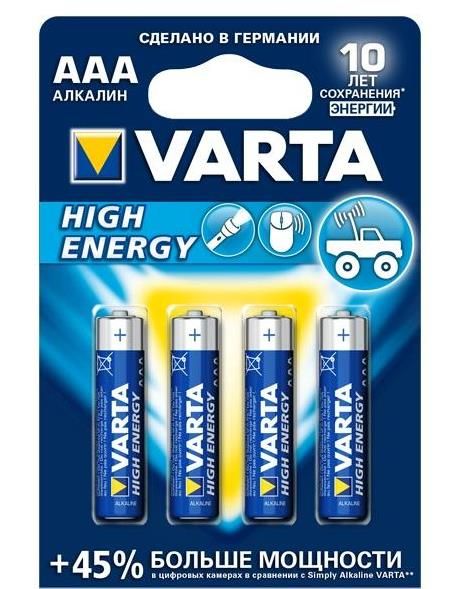Батарейки Varta High Energy AAA 4 шт