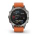 GPS ceas Garmin Fenix 6 Sapphire TiGray with orange band