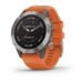 GPS ceas Garmin Fenix 6 Sapphire TiGray with orange band