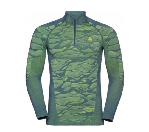 Термофутболка Odlo Blackcomb LS half zip Mns bering sea/safety yellow