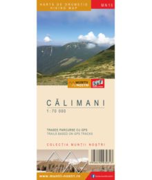 Туристическая карта Мунтии Калимани для активного отдыха, походов и путешествий с обувью и снаряжением для хайкинга, альпинизма и туристической экипировкой