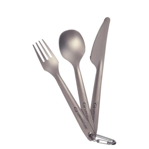 Set tacâmuri Lifeventure Titanium Knife Fork Spoon