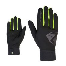 Перчатки Ziener Dojan Touch черные с желтыми вставками для активного отдыха велосипедных прогулок путешествий и горных походов в спортивном магазине активной жизни