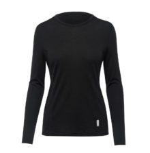 Термофутболка Thermowave Merino Aero LS Wmn черная для активного отдыха, походов, туризма и путешествий, одежда и обувь для outdoor активов