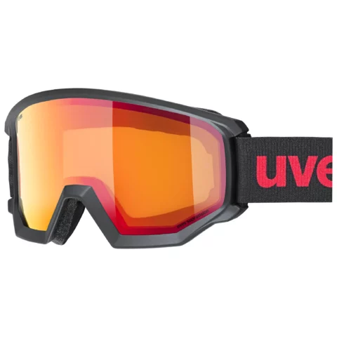 Горнолыжная маска Uvex Athletic FM black matt dl/red-clear