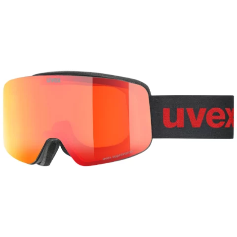 Горнолыжная маска Uvex Pwdr FM black matt dl/red-clear