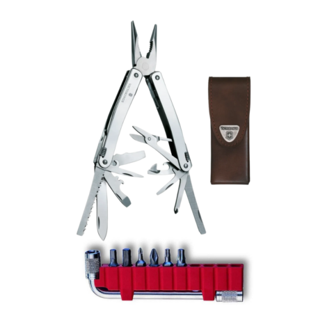 Набор Victorinox Swiss Tool Spirit X 3.0224.L + набор отвёртки Victorinox Bitwrench 3.0303 с кейсом и 6 битами