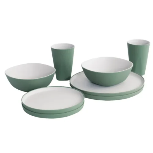 Set de veselă Outwell Gala 2 Person Dinner Shadow Green